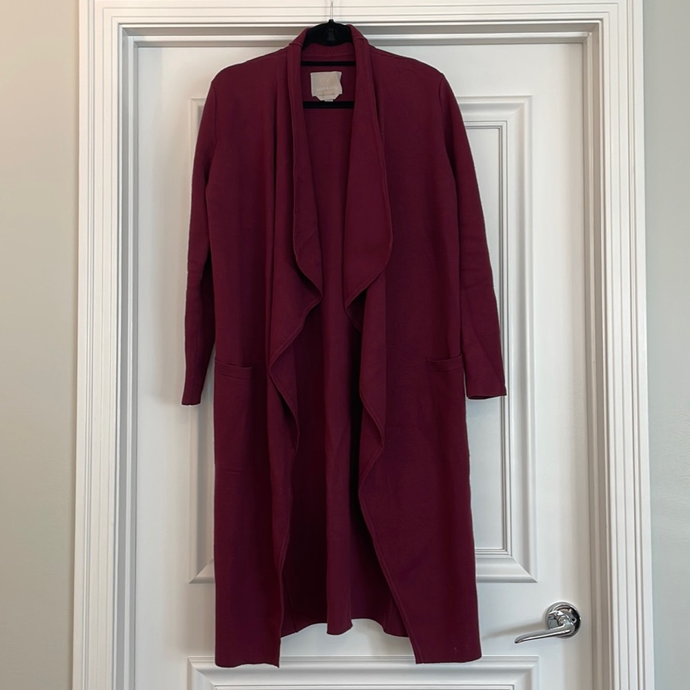 Slow & Kyo Burgundy Cotton Duster Jacket